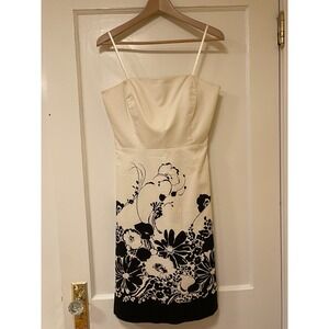 Ann Taylor Petites White & Black Strapless Dress NWT VTG Y2K